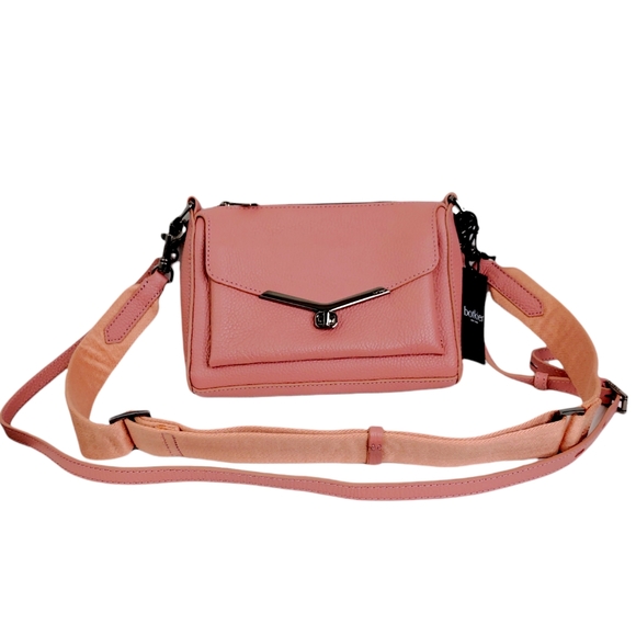 Botkier Blush Pink Valentina Pebble Leather Turnlock Small Crossbody Bag NWT - Picture 2 of 11